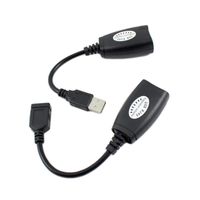 LINGYU USB (Male/Female) Adapter Kit - USB 2.0 Extender Connects to RJ45 to Cat5 / Cat5e / Cat6 Cable Extension Connector Adapter