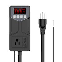 SCGK SC-1820 Temperature Controller -58~230°F/110V/1650W/15A Digital Thermostat Switch Controller Outlet Waterproof Probe NTC Sensor for Greenhouse Homebrew Incubation
