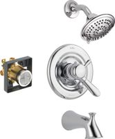 Delta Faucet Lahara 17 Series Dual-Function Tub and Shower Trim Kit with 5-Spray Touch-Clean Shower Head, Chrome T17438 (Valve Included)