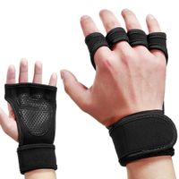 Premium Non-Slip Exercise Gloves for Men & Women - Gym Gloves Fitness Gloves, Workout Gloves for Weightlifting、Pull-up、Cross Training (1 Pair,Black L)