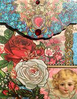 Punch Studio Gold Foil & Gem Embellished Mini Pocket Notepad ~ Roses Child Angel Victorian Cherub 93282
