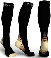 Physix Gear Compression Socks for Men & Women 20-30 mmhg, Best Graduated Athletic Fit for Running Nurses Shin Splints Flight Travel & Maternity Pregnancy - Boost Stamina Circulation & Recovery BGE LXL