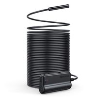 DEPSTECH 1200P Semi-Rigid Wireless Endoscope, 2.0 MP HD WiFi Borescope Inspection Camera,16 inch Focal Distance & 2200mAh Battery Snake Camera for Android & iOS Smartphone Tablet - Black 49.2FT
