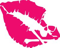 ANGDEST Poison Lips (Pink) (Set of 2) Premium Waterproof Vinyl Decal Stickers for Laptop Phone Accessory Helmet Car Window Bumper Mug Tuber Cup Door Wall Decoration