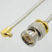 BNC male to MCX plug right angle 20inch flexible semi-rigid RG402 0.141" pigtail Quick USA Shipping