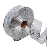 Ornerx Satin Christmas Ribbon Snowflake 2-1/2" x 8 yd