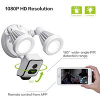 FREECAM Floodlight Camera 1080P Wireless WiFi Home Security with PIR Motion Detection HD Live Streaming, 2 Way Talk and Siren Alarm,16GB SD Card Included with APP Alarm Push (White)