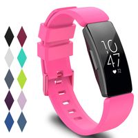 KingAcc Compatible Fitbit Inspire Bands, Soft Silicone Replacement Band for Fitbit Inspire,Inspire HR, with Metal Buckle Wristband Strap Women Men (1-Pack, Pink, Small)
