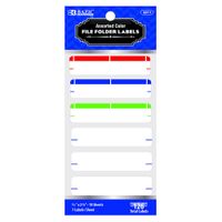 BAZIC Assorted Color File Folder Label (126/Pack) (Case of 24)