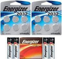 12 Energizer CR2032 3v Lithium Coin Cell Batteries Dl2032 ECR2032 (2x6), and 4 Energizer AA Max Alkaline Batteries