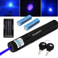 Violetta Shop Best Pocket Flashlight Pointer Pen Tactical Hunting Landscape Outdoor Astronomy Hobby Teacher High Power Blue Purple Pointer US