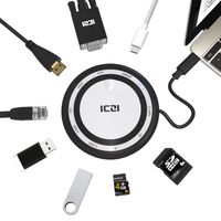 USB C Hub, ICZI 8-in-1Type C to HDMI VGA Adapter with 2 USB 3.0 Type A Ports, RJ-45 Ethernet, TF/SD Slots, USB C Power Delivery for MacBook Pro 2016/2017/2018, Razer Laptop and More(Black&White)