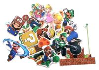 Video Game Themed Super Mario 29 Piece Sticker Decal Set for Kids Adults - Laptop Motorcycle Skateboard Decals