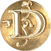 Initial D - Floral Filigree Wax Seal Stamp - 3/4" Diameter Seal with Wood Handle