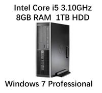HP Elite Pro Slim Small Form Factor Desktop (Intel Quad Core i5 3.1GHz, 8GB DDR3 RAM, 1TB HDD, DVD RW, Windows Professional) (Certified Refurbished)