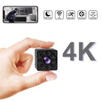 ESHUNQI 4K Ultra HD Mini Wireless Hidden Camera, Rechargeable Spy Camera Support Night Vision, Video Record and Motion Detection, Indoor Covert Security Camera for Home and Office, Small Nanny Cam