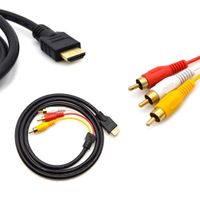 Simyoung HDMI to RCA Cable, HDMI Male to 3RCA AV Composite Male M/M Connector Adapter Cable Cord Transmitter (NO Signal Conversion Function), One-Way Transmission from HDMI to RCA