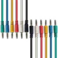 AxcessAbles TS14-Patch103 6-Pack Multi-Colored 6mm TS to 6mm TS Unbalanced, Instrument Cord Guitar Pedal Patch Cables, 3 Ft, Red/Yellow/Blue/Green/Black/White (TRS18-Patch115)