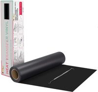 HTV Black Heat Transfer Vinyl Rolls - 12" x 20ft Black HTV Vinyl for Shirts, Black Iron on Vinyl for Cricut & Silhouette Cameo - Easy to Cut & Weed for DIY Heat Vinyl Design