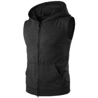 Forthery Men Workout Hooded Tank Top Shirt Letter Sleeveless Pullover Hoodie Sports Vest Shirts (Dark Gray, US M = Asia L)