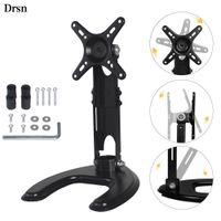 Drsn Single Monitor Desk Mount Stand for 10-27" LED LCD Computer Monitor Height Adjustable 360° Swivel 180° Tilt with U-Shape Base VESA 50 75 100 mm Black