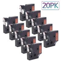 20-Pack 1/2 Inch Replace for Dymo D1 Labels Refill Tape 45017 S0720570, Work with Dymo LabelManager Label Makers 160 210D 280 260P 420P, Black on Red, 12mm x 7m