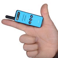 NKTECH Super Mini NK-M1 UHF 400-470MHz 16 Channels Ham Transceiver Two Way Radio Walkie Talkie 1200mAh 3.7V Li-ion Batteries Accessories Blue and Free Earpiece