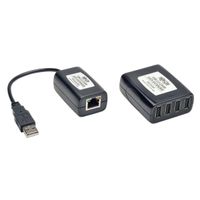 Tripp Lite 4-Port USB 2.0 over Cat5/Cat6 Extender Hub Kit, Transmitter & Receiver (B203-104-PNP)