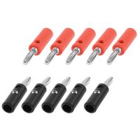 uxcell a13051400ux0579 Plastic Shell Audio Speaker Cable Banana Connector Black Red Pack of 10
