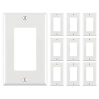 Cmple - White Standard 1-Gang Blank Decora Wall Plate, Polycarbonate Thermoplastic Panel GFCI Single-Gang Cover for Deco