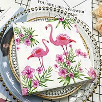 QAnter Floral Paper Napkins - 20-Pack Disposable Tea Party Napkins, Weddings, Bridal Shower Party Supplies, 2-Ply, Vintage Flowers, Flower Decoupage Supplies, Luncheon Size Folded 13 x 13 Inches