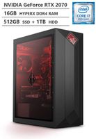 HP Omen Obelisk 875 Gaming Desktop, Intel Core i7-8700 Processor up to 4.60GHz, GeForce RTX 2070 8GB, 16GB RAM, 512GB PCIe NVMe M.2 SSD + 1TB HDD, Wireless-AC, Bluetooth, Windows 10, Black