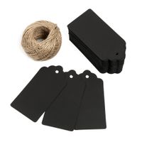 10cm X 5cm Price Tags, Kraft Paper Tags Gift Tags with Twine Craft Hang Tags for Arts and Crafts, Wedding Christmas Day Thanksgiving and Holiday, 100PCS