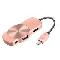 USB C Hub,5 in 1 Multi Port Charger Dock,USB C Adapter Type C to HDMI 4K with 3 USB 3.0 Ports,USB-C Power Delivery for MacBook/Pro, Dell XPS, HP Spectre,Lenovo,Chromebook,Other USB C Laptops(Gold)