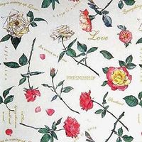English Rose Floral Tissue Paper # 289 / Gift Paper - 10 Large Sheets 20" x 30"