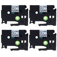 Label KINGDOM 4-Pack Black on Clear Label Tape Compatible with Brother TZ TZe 131 TZ-131 TZe-131 12mm P-Touch 8m 0.47 Inch x 26.2 Feet