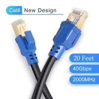 CAT 8 Ethernet Cable 20 ft, High Speed SSTP LAN RJ45 Cord, Internet Network UP for Router, Modem, Gaming, etc.