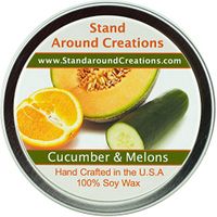 Premium 100% All Natural Soy Wax Aromatherapy Candle - 4oz Tin - Cucumber & Melons: A fruity honeydew melon with green cucumber.
