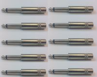 1/4" TRS STEREO FEMALE TO 1/4" TS MONO MALE (10 PACK)