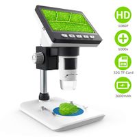 LCD Digital Microscope,CrazyFire 4.3 inch 1080P Full HD 1000x Microscope Camera with 32G TF Card Built in 2600mAh Rechargeable Battery Handled USB Microscope for Kids,Children,Lab,Edu. Windows