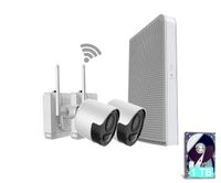 CTVISON Wireless Battery Powered Security Camera System 6 Channel NVR 2Pcs 1080P Camera with1TB Hard Drive IP66 Weatherproof 100ft Night Vision Remote Home Monitoring System (2 Camera System with 1TB)