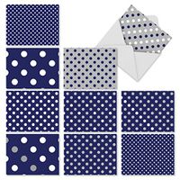 The Best Card Company - 10 Boxed Greeting Cards Blank (4 x 5.12 Inch) - Bulk All Occasion Card Assortment - In The Navy M3067