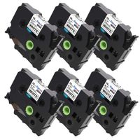 Fimax 6 Pack Compatible Brother TZe-241 TZe241 P-Touch Label Tape 18mm 3/4 Inches Black on White Standard Laminated Tape TZ-241