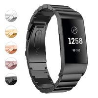 Wekin Replacement Stainless Steel Metal Bands Compatible for Charge 3, Women Men Strap Bracelet Wristbands Accessories for Charge 3 SE, with Hand Removal Tool
