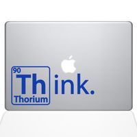 The Decal Guru Think Thorium MacBook Decal Vinyl Sticker - 12" MacBook - Dark Blue (1254-MAC-12M-DB)