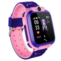 Tonnier Smart Watch Q12 Kids Smart Watch Touch Screen Phone Smartwatch with SIM Slot GPS Tracker SOS,Multi-function Intelligent Positioning Remote Camera Waterproof Students Watches with Silicone Band