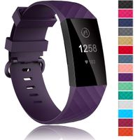 Velavior Waterproof Bands for Fitbit Charge 3 / Charge3 SE, Replacement Wristbands for Women Men Small Large (Purple, Small)