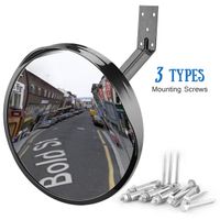 Convex Mirror for Garage and Driveway Park Assistant, 12 inch Adjustable Wide Angle View Curved Security Mirror by Angooni(Support Indoor and Outdoor)