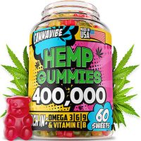 Hemp Gummies - 400,000, 60 Sweets - Stress, Insomnia & Anxiety Relief - Made in USA - Tasty & Relaxing Herbal Gummies - Premium Extract - Mood & Immune Support - Omega 3-6-9 Complex