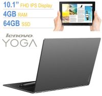 Lenovo Yoga Book 10.1" Full HD Touchscreen IPS (1920x1200) 2-in-1 Tablet PC, Intel Atom x5-Z8550 Processor, 4GB RAM, 64GB SSD, Bluetooth, Halo Keyboard, Stylus, Android 6.0.1 Marshmallow- Grey